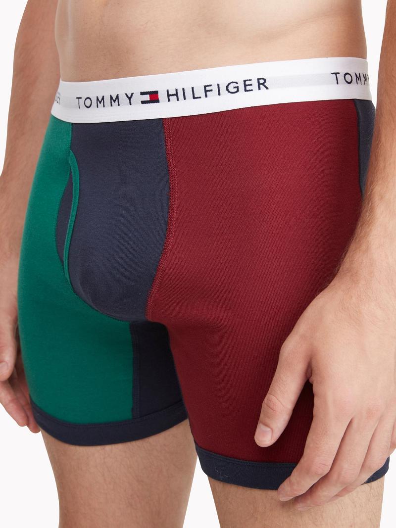 Férfi Tommy Hilfiger Pamut classics boxer brief 3pk Boxer Briefs Zöld Barna | HU 1363AHK